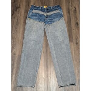 I.O.U. Vintage Color Block Jeans High Waist Denim Pants‎ Size 36